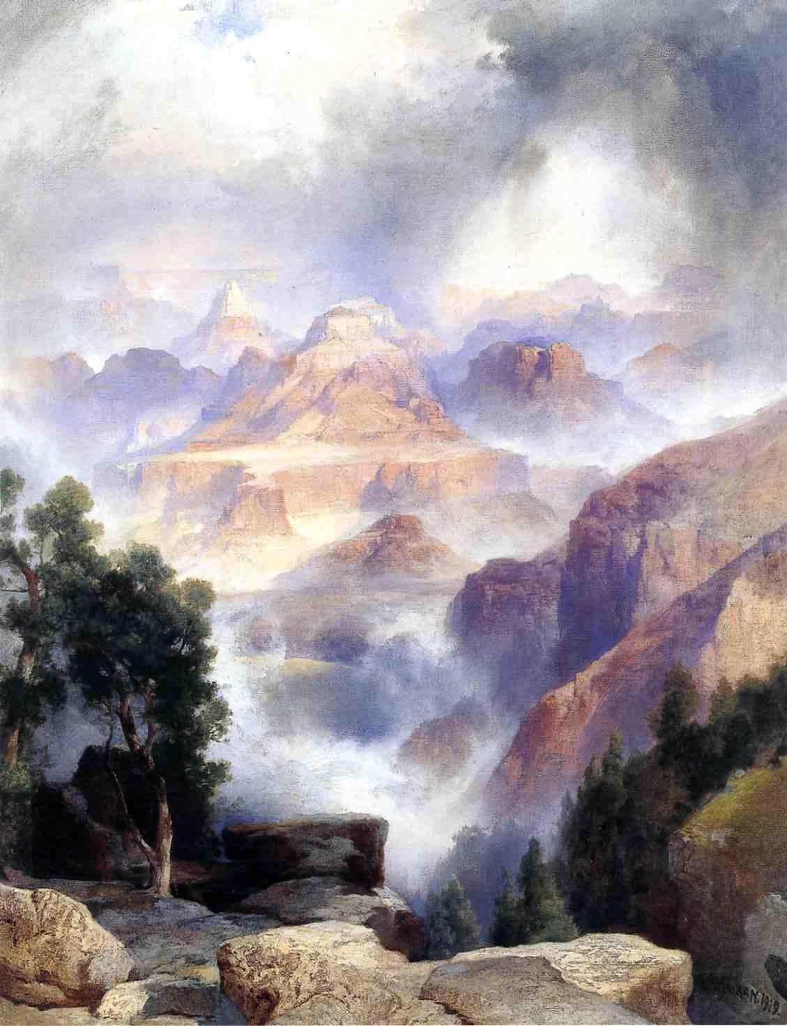 Thomas Moran A Showrey Day, Grand Canyon